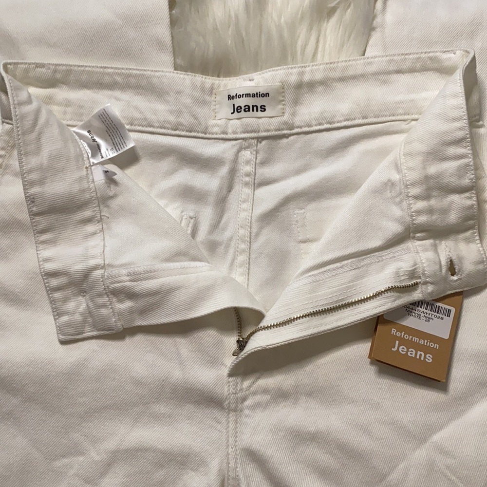 Reformation High-Rise Wide-Leg Jeans in Off-White - Picture 9 of 12